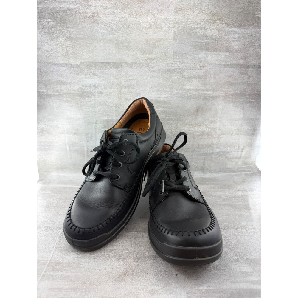 ECCO Men Fusion Moc Toe Tie Black Leather Oxford Shoes Sz EU 43 524504
